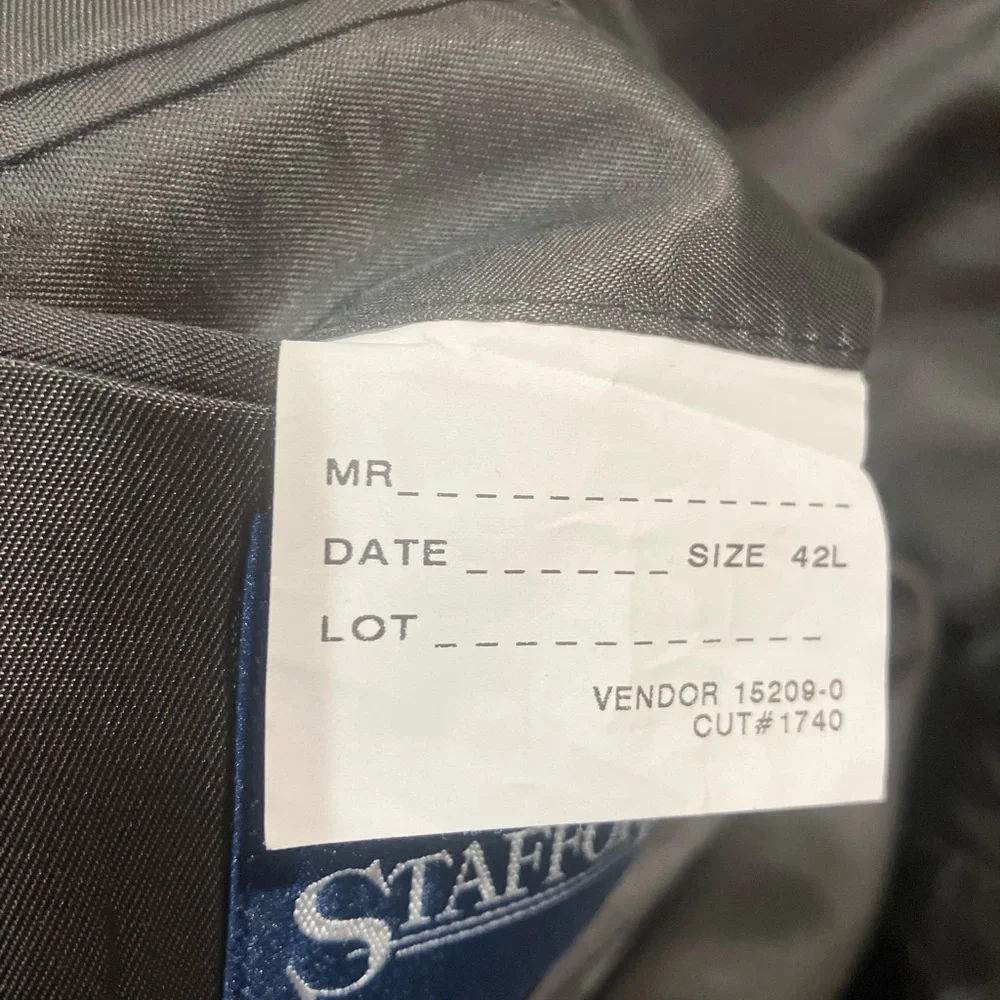 Stafford Mens Charcoal Gray Two Button Notch Lapel Blazer Sport Coat‎ Jacket 42L